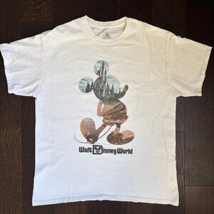 Disney Mickey Mouse Silhouette Walt Disney World Photo Collage T-Shirt - Large